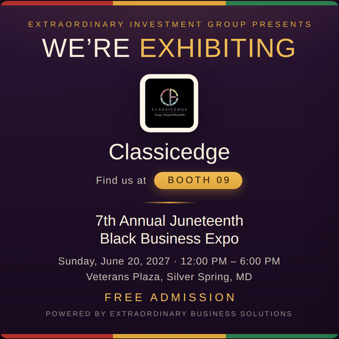 Square social post graphic announcing Classicedge at Booth 09