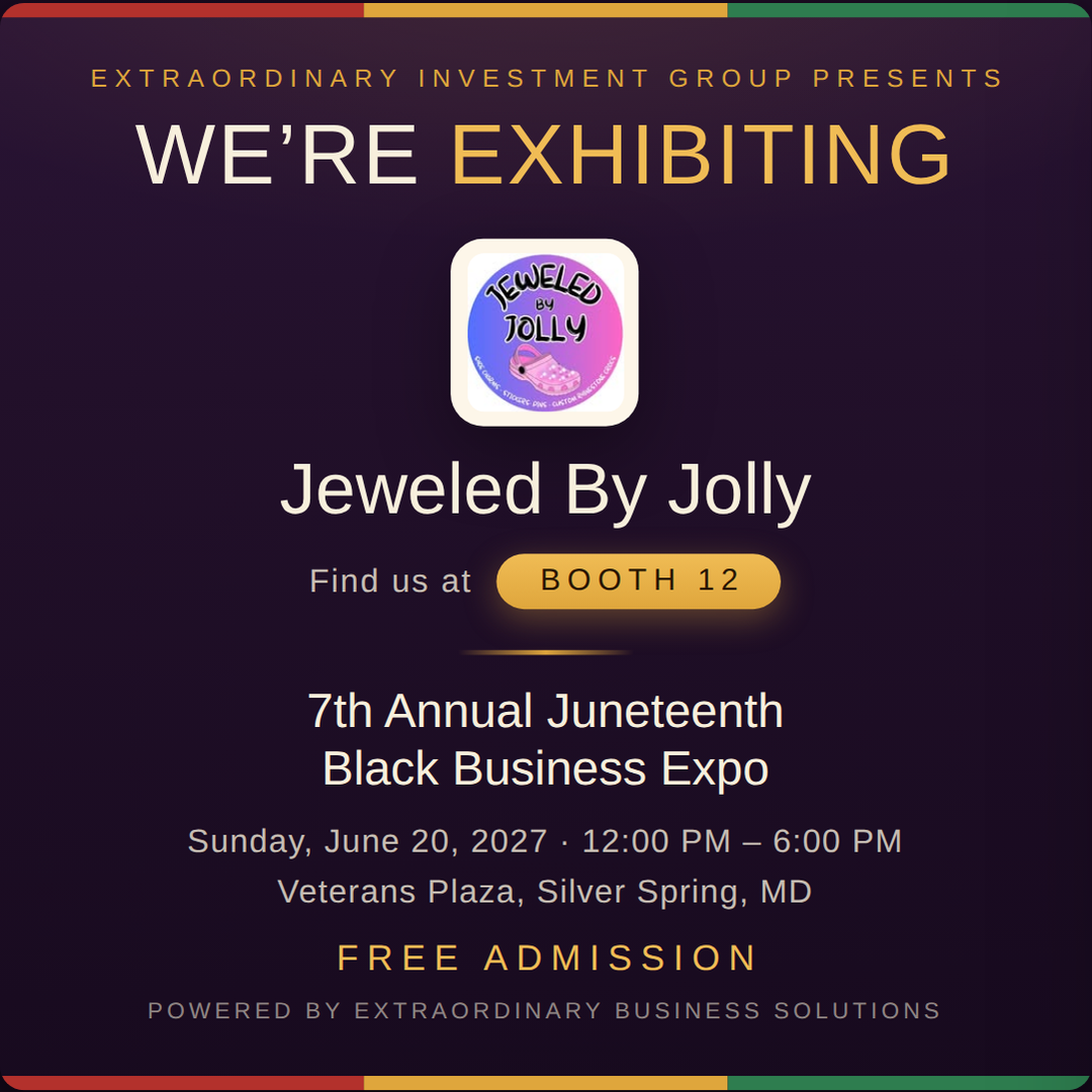 Square social post graphic announcing Jeweled By Jolly at Booth 12